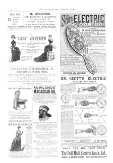 Page of advertisements, 1883. Creator: Unknown.