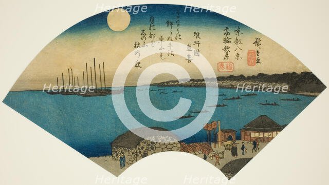 Autumn Moon at Takanawa (Takanawa shugetsu), from the series "Eight Views of the..., 1836/37. Creator: Ando Hiroshige.