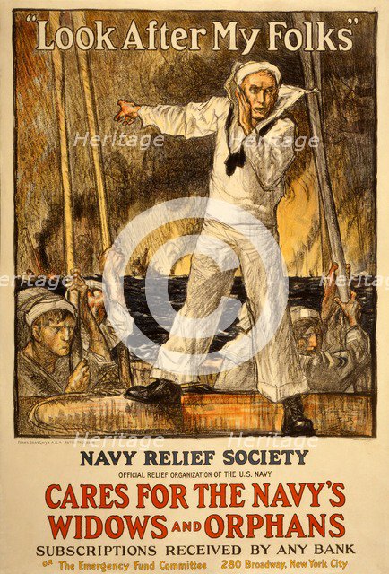 Fundraising campaign for the Navy Relief Society, 1917.