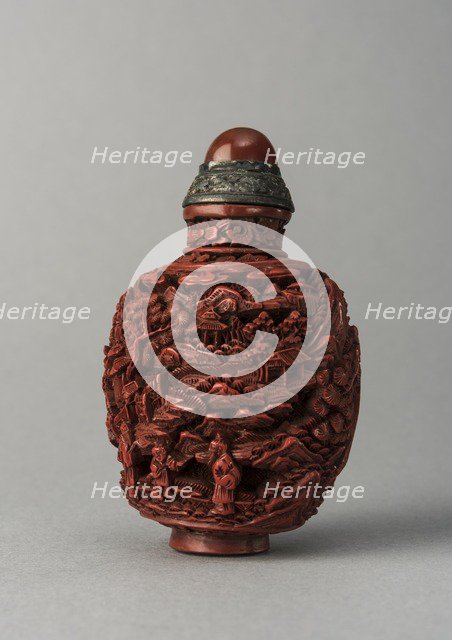 Lacquer snuff bottle, China, Qing dynasty, 1644-1911. Creator: Unknown.