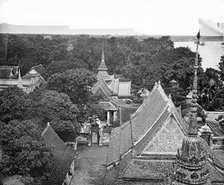 Bangkok, Siam (Thailand): the view towards Thonburi from high up on Wat Arun, 1865/1866. Creator: John Thomson.