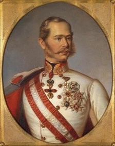 Portrait of Franz Joseph I of Austria, ca 1855. Artist: Anonymous  