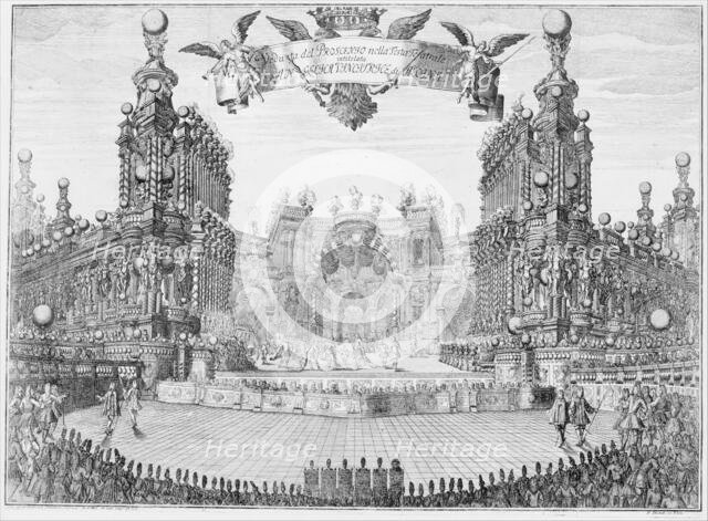Proscenium for Angelica, Vincitrice di Alcina, 1716. Creator: Franz Ambros Dietel.