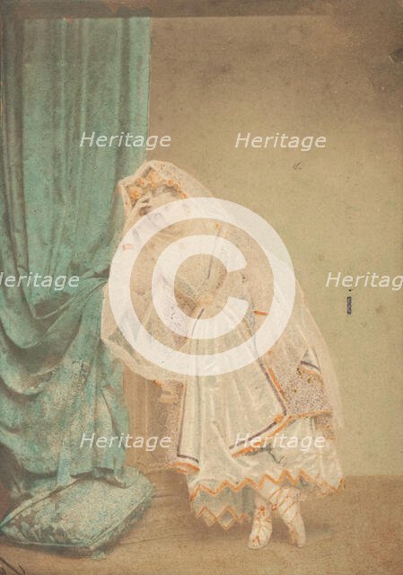 [La Comtesse in robe de piqué or as Judith (?)], 1860s. Creator: Pierre-Louis Pierson.