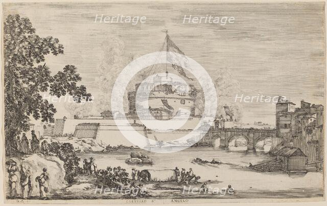 Castel Sant'Angelo, Rome, c. 1634. Creator: Stefano della Bella.