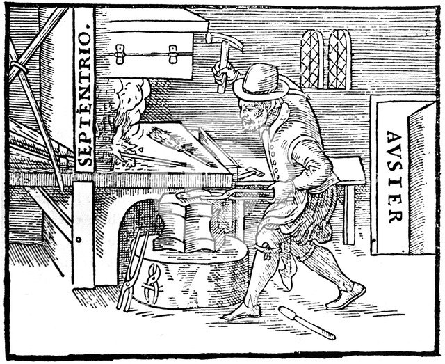 Forging a magnet, 1600. Artist: Unknown