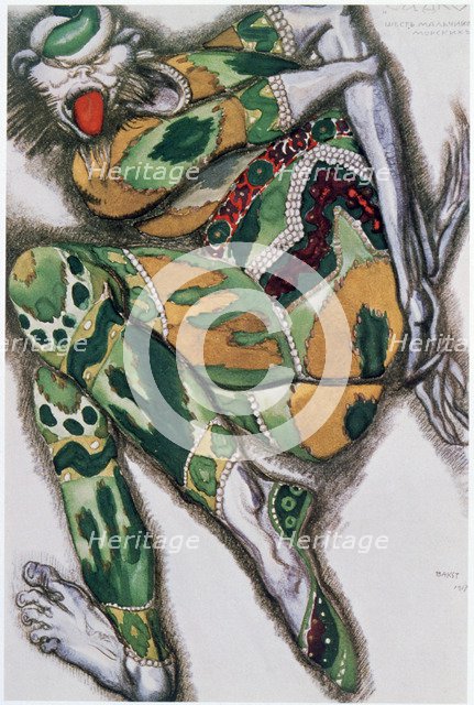 Costume design for Seefenfel, from Sadko, 1917. Artist: Leon Bakst