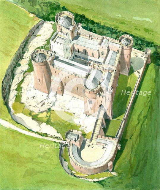 Goodrich Castle, late 13th century, (c1990-2010). Artist: Terry Ball.
