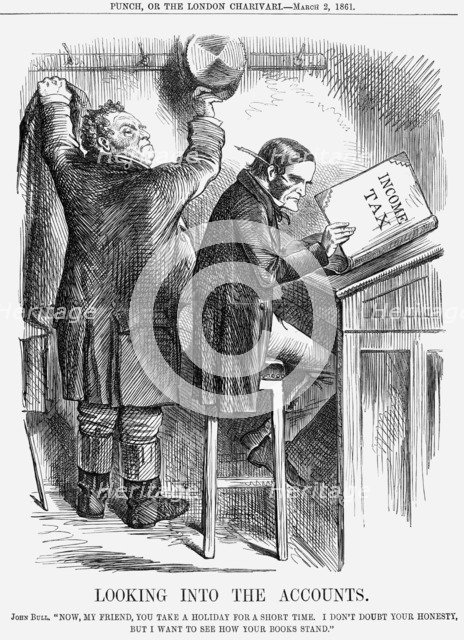 'Looking into the Accounts', 1861. Artist: Unknown