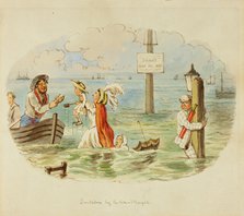 Overtaken by the Tide - Margate, 1840/50. Creator: John Leech.
