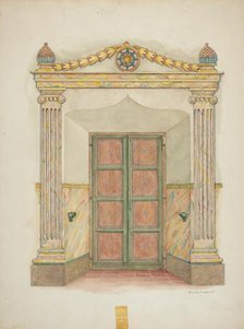 Doorway, Wall Painting and Doors, c. 1939. Creator: Edward Jewett.