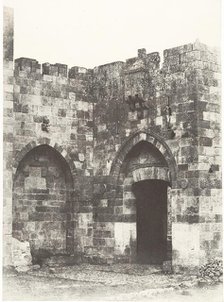 Jérusalem, Porte de Jaffa, Vue extérieure, 1854. Creator: Auguste Salzmann.