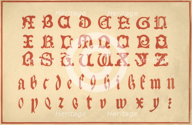 Alphabet, letters A-Z, upper and lower case Artist: Unknown.