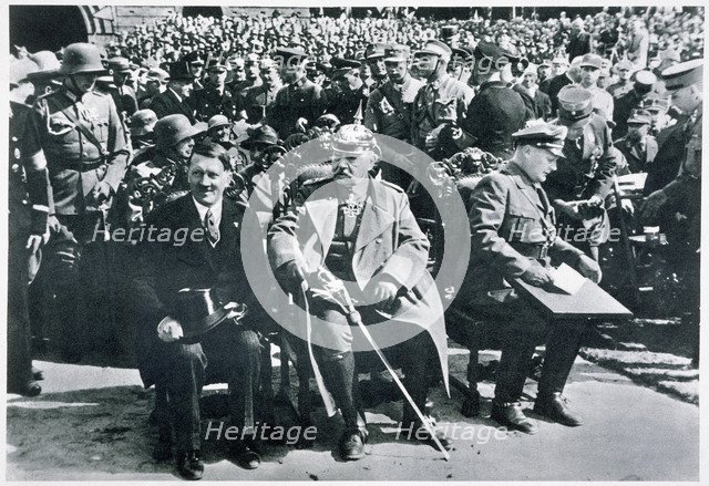 Adolf Hitler, President von Hindenburg and Hermann Goering, Tannenberg, Germany, 1933. Artist: Unknown