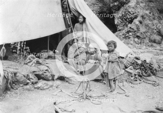 Hill tribe family, Chakrata, 1917. Artist: Unknown