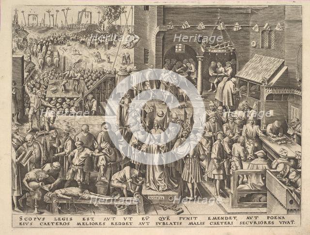 Justice (Justicia) from The Virtues, ca. 1559-60. Creator: Philip Galle.