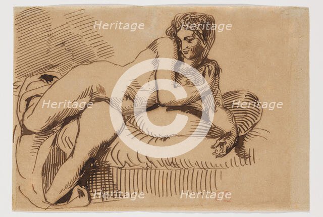 Odalisque, between early 19th and mid-19th century. Creator: Eugene Delacroix.