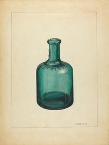 Blown Glass - Bottle, c. 1937. Creator: John Fisk.