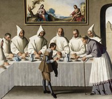 Saint Hugh in the Carthusian Refectory, c1655. Creator: Zurbarán, Francisco, de (1598-1664).