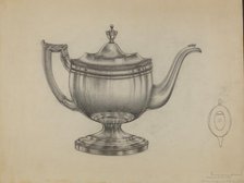 Silver Teapot, 1935/1942. Creator: Gerald Bernhardt.