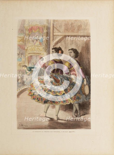 El fandango en el Teatro de San Fernando de Sevilla, c. 1874. Creator: Doré, Gustave (1832-1883).