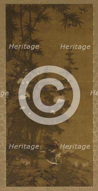 Hollyhocks and Ducks, 16th century. Creator: Unknown.