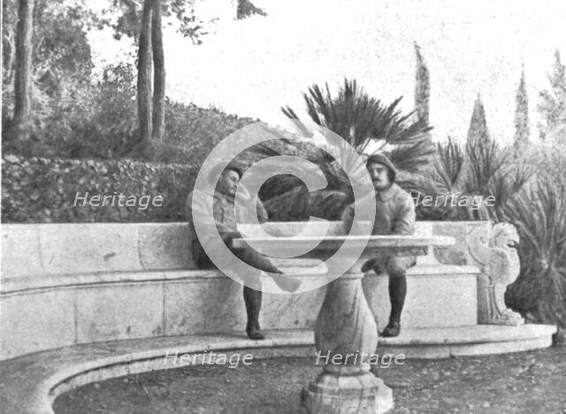 ''Une base Allemande en Adriatique; dans les jardins de l'Achilleion.', 1916. Creator: Robert Vaucher.