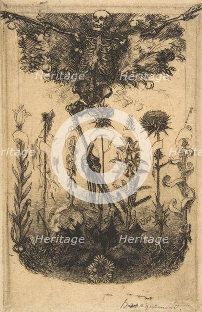 Frontispiece for "Les Fleurs du Mal", 1857. Creator: Felix Bracquemond.