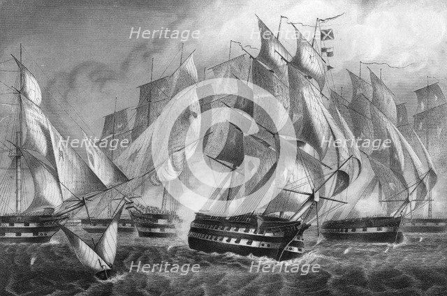 Sir Charles Napier's victory off Cape St Vincent, 5 July 1833 (c1857).Artist: DJ Pound