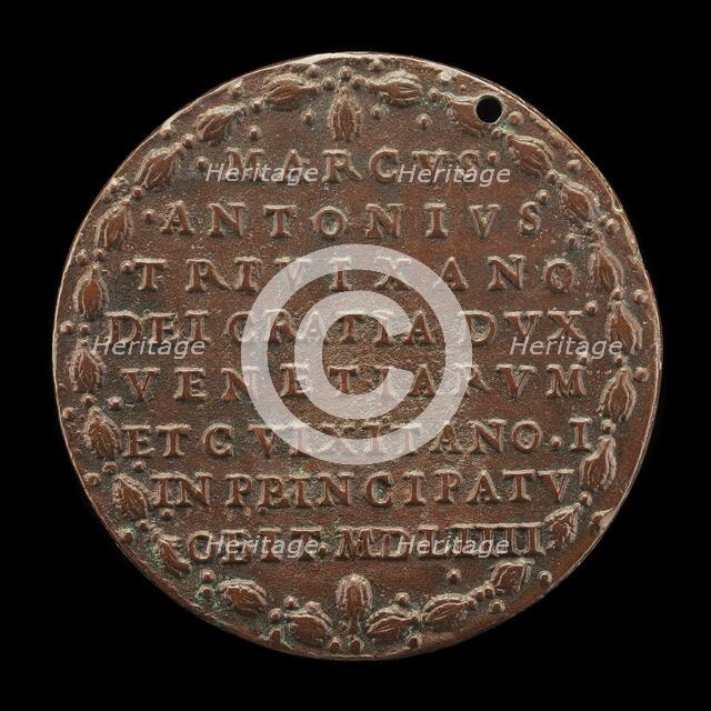 Inscription in a Wreath [reverse], 1554. Creator: Unknown.