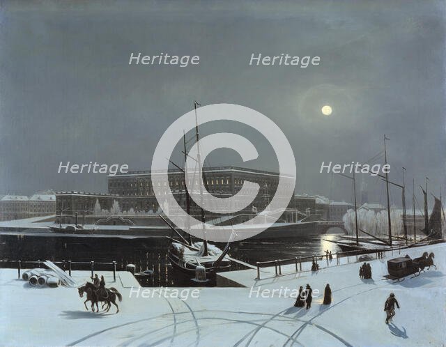 View of the Royal Palace of Stockholm. Winter, mid 19th century. Creator: Karl Stefan Bennet.