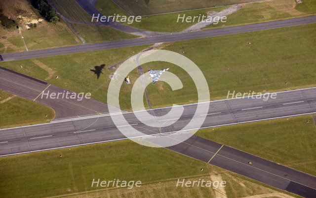 Last flying Vulcan bomber taking off from RAF Waddington, Lincolnshire, 2009. Artist: Dave MacLeod.