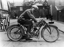 Harry Collier on a Matchless bike, Isle of Man Senior TT, 1912. Artist: Unknown