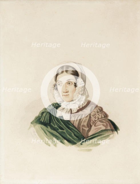 Portrait of Tatiana Petrovna Lvova (1789-1848), née Poltoratskaya, 1830s. Creator: Hampeln, Carl, von (1794-after 1880).