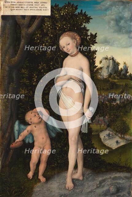 Venus with Cupid as a honey thief, 1530. Creator: Cranach, Lucas, the Elder (1472-1553).