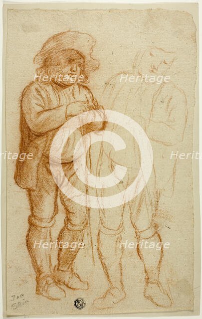 Two Sketches of Standing Man Leaning on Staff, n.d. Creator: Possibly Jan Steen Dutch, 1626-1679.