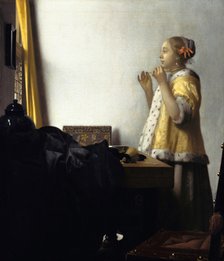 Young Woman with a Pearl Necklace, ca 1662. Artist: Vermeer, Jan (Johannes) (1632-1675)
