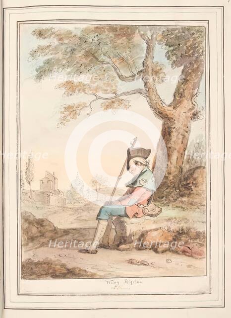 Weary Pilgrim of Rome, leaf from 'A Collection of Dresses by David Allan Mostly from Nature', 1776. Creator: David Allan.
