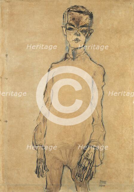 Self-Portrait, 1910. Creator: Egon Schiele.