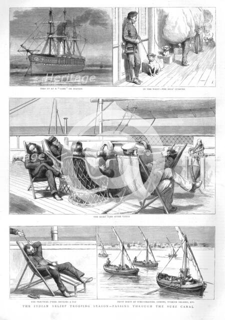 ''The Indian Relief Trooping Season - Passing through the Suez Canal', 1891. Creator: Unknown.