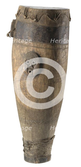 Wooden drum used on the Sea Islands, South Carolina, 19th century. Creator: Unknown.