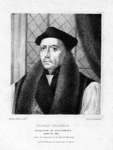Thomas Cranmer, protestant Archbishop of Canterbury, (19th century). Artist: W Rintoul