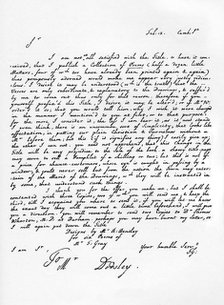 Letter from Thomas Gray concerning the edition of his poetical pieces, c1753, (1840). Artist: Thomas Gray