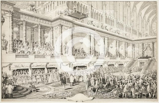 Oath of Louis XVI at his Investiture, 1779. Creator: Jean-Michel Moreau.