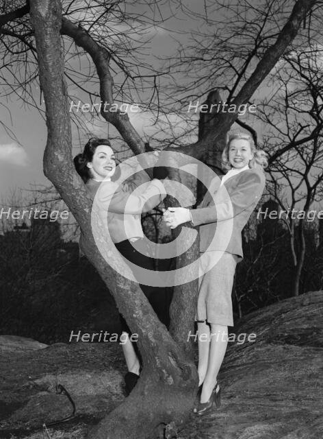 Portrait of Doris Day and Kitty Kallen, Central Park, New York, N.Y., ca. Apr. 1947. Creator: William Paul Gottlieb.
