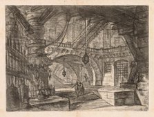 The Prisons: A Wide Hall with Lanterns, 1745-1750. Creator: Giovanni Battista Piranesi (Italian, 1720-1778).