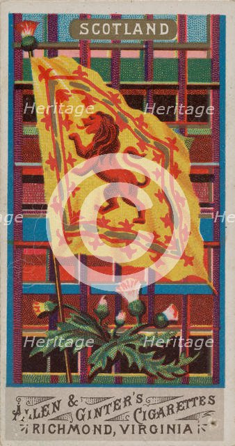 Scotland, from Flags of All Nations, Series 1 (N9) for Allen & Ginter Cigarettes Brands, 1887. Creator: Allen & Ginter.