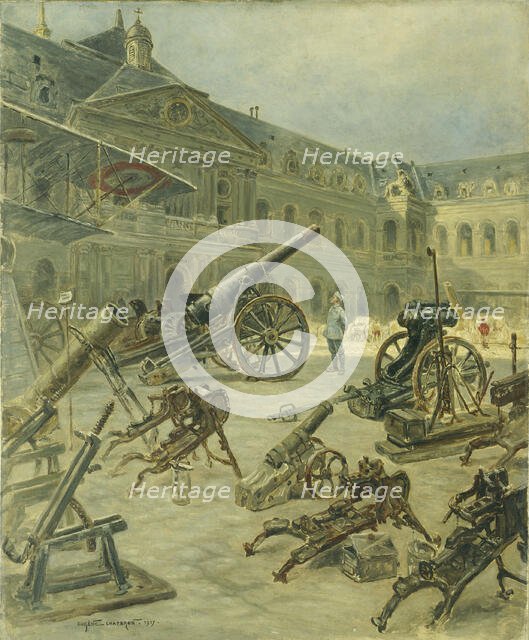 War trophies in the courtyard of les Invalides, in 1917. Creator: E Chaperon.