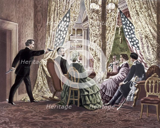The Assassination of Abraham Lincoln, 1865. Artist: Anonymous  