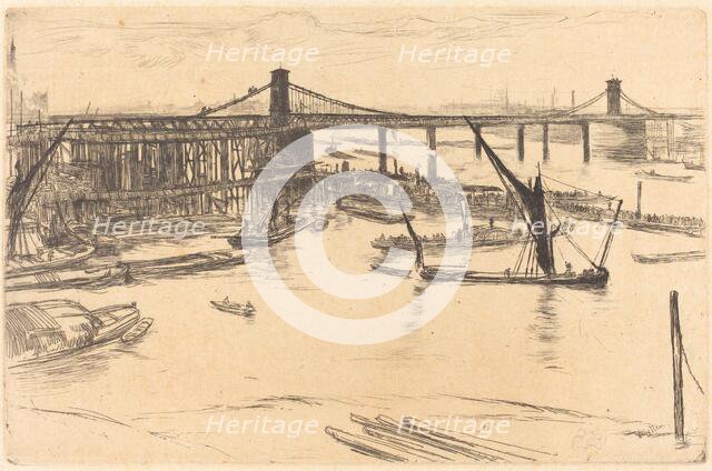 Old Hungerford Bridge, 1861. Creator: James Abbott McNeill Whistler.